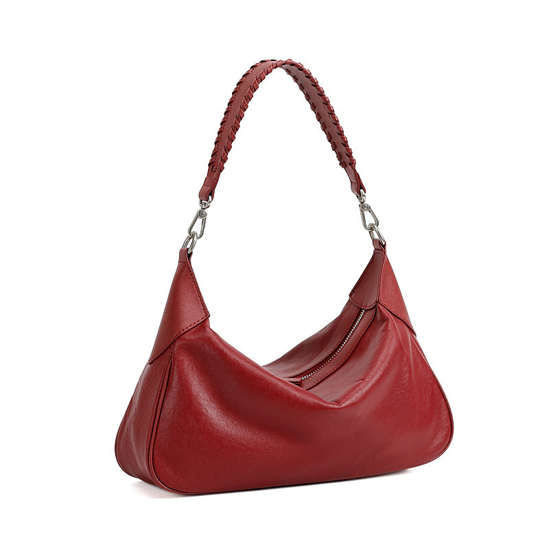 Hayesaura | Crystal Vegetable-Tanned Leather Hobo Underarm Crossbody