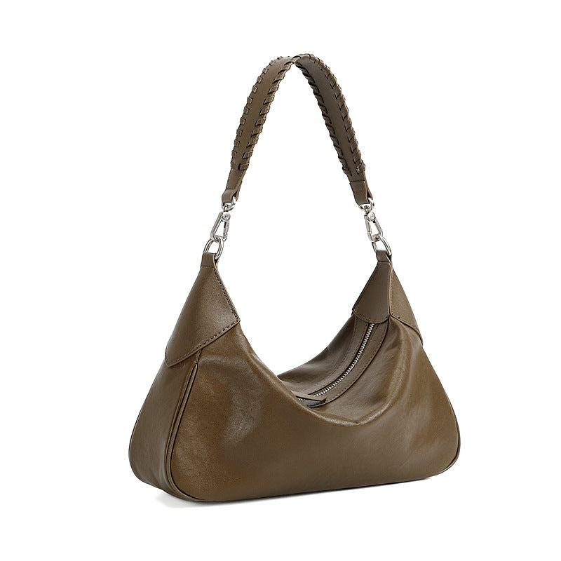 Hayesaura | Crystal Vegetable-Tanned Leather Hobo Underarm Crossbody