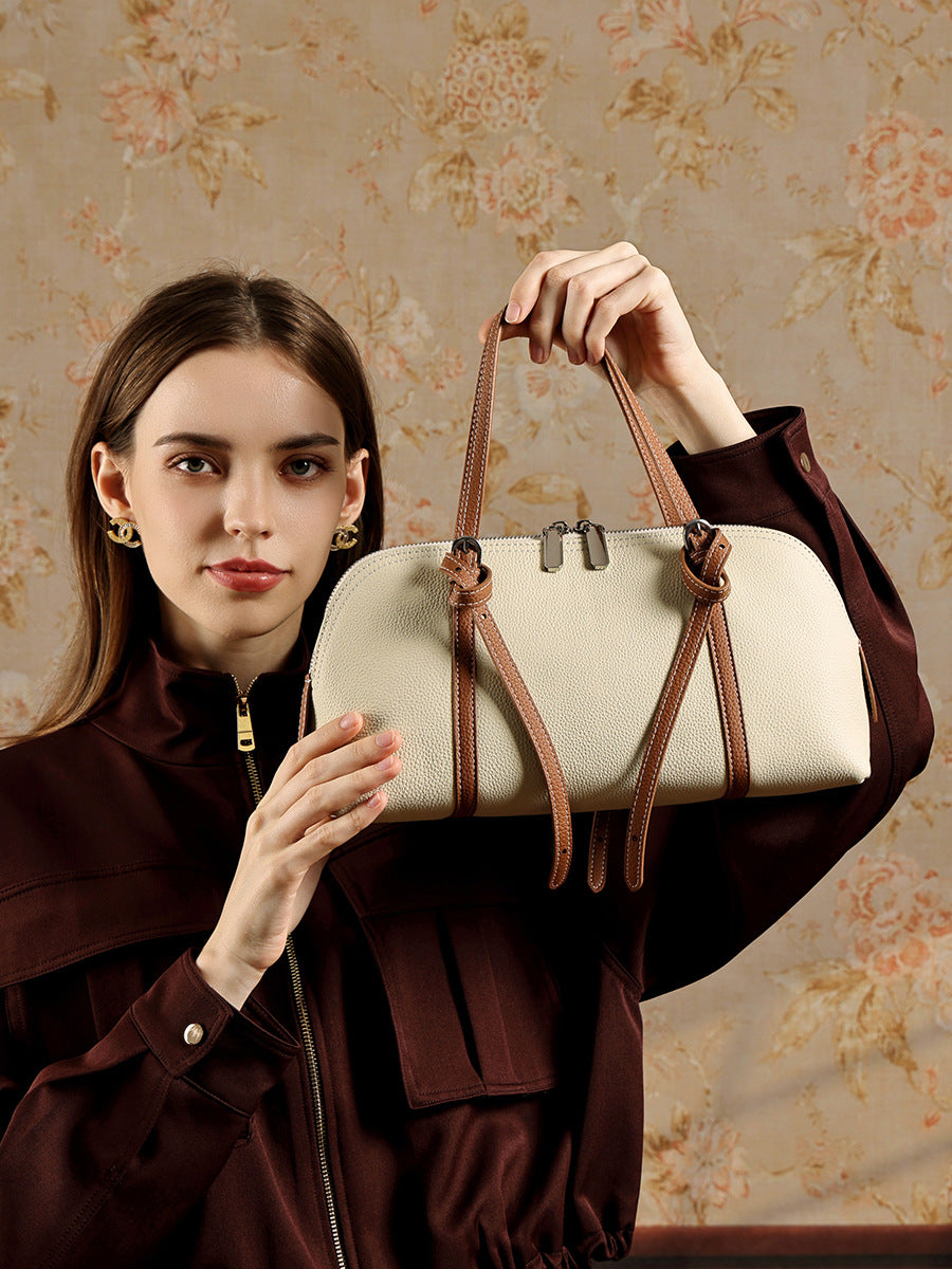 Hayesaura | 2026 Minimalist Genuine Leather Commuter Tote Crossbody