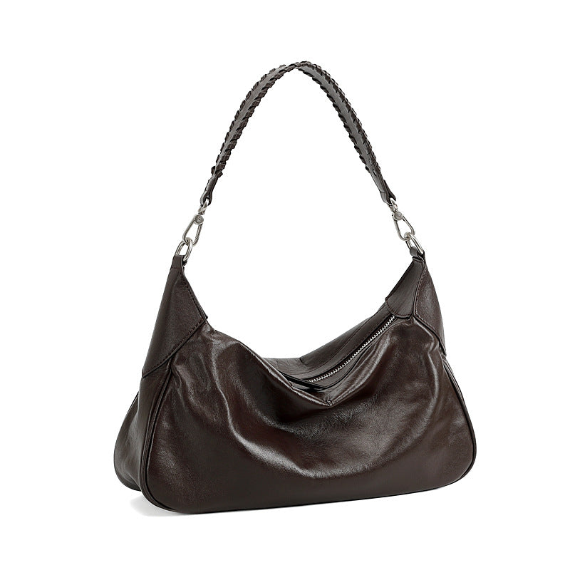 Hayesaura | Crystal Vegetable-Tanned Leather Hobo Underarm Crossbody