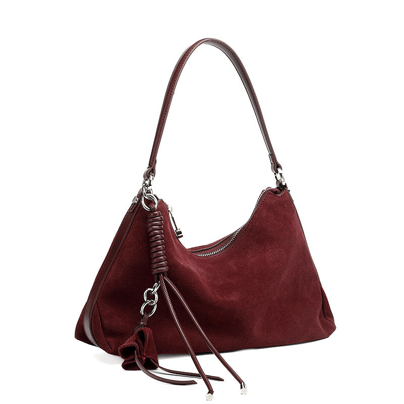 Hayesaura | 2026 Summer Retro Frosted Cowhide Large Commuter Tote
