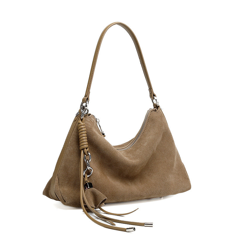 Hayesaura | 2026 Summer Retro Frosted Cowhide Large Commuter Tote