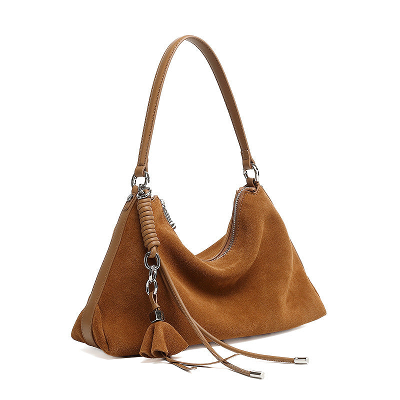 Hayesaura | 2026 Summer Retro Frosted Cowhide Large Commuter Tote