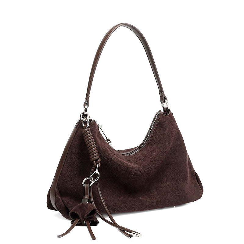 Hayesaura | 2026 Summer Retro Frosted Cowhide Large Commuter Tote