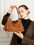 Hayesaura | 2026 Summer Retro Frosted Cowhide Large Commuter Tote