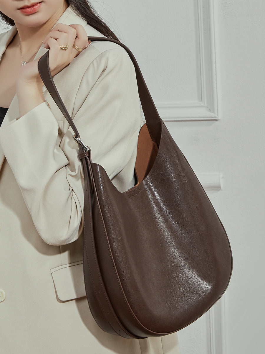 Hayesaura | 2026 Niche Crescent Genuine Leather Underarm Crossbody