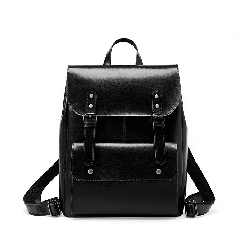 Hayesaura | Vintage Genuine Leather 14-Inch Laptop Campus Backpack