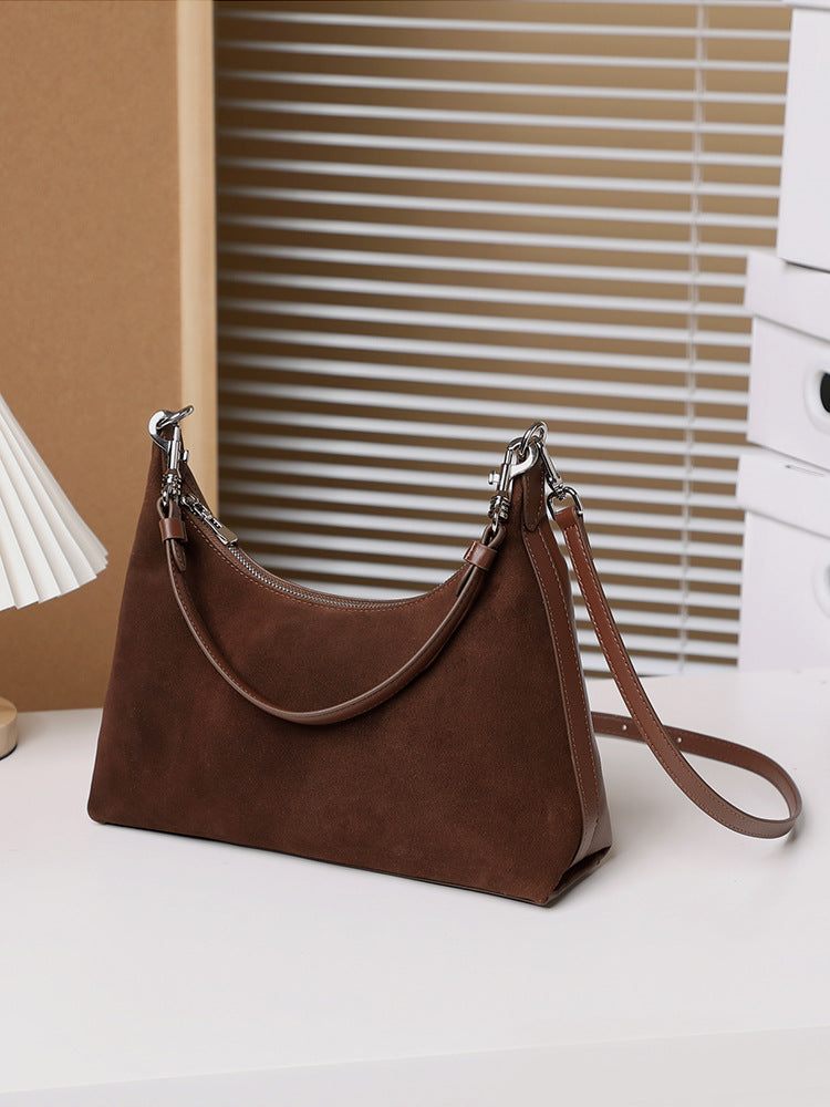 Hayesaura | 2026 Frosted Matte Cowhide Large Commuter Underarm Tote