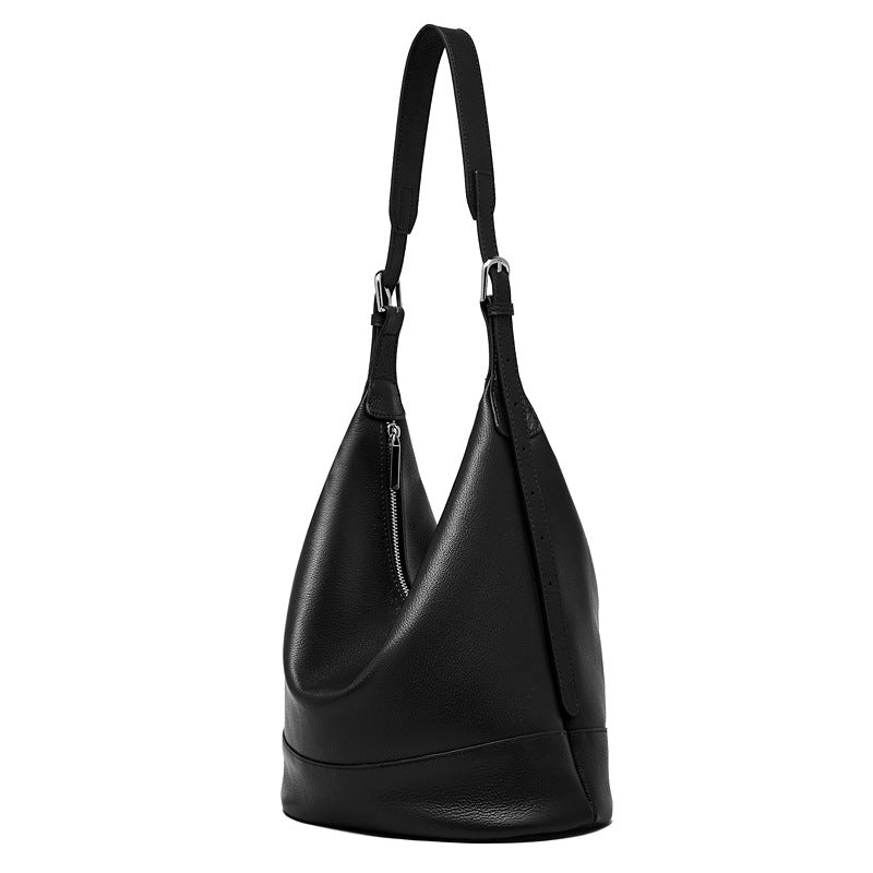 Hayesaura | Niche Top-Layer Cowhide Large Commuter Bucket Bag
