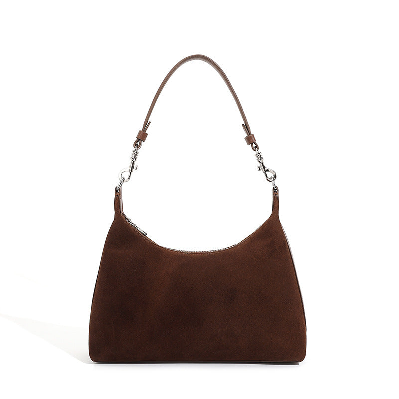 Hayesaura | 2026 Frosted Matte Cowhide Large Commuter Underarm Tote