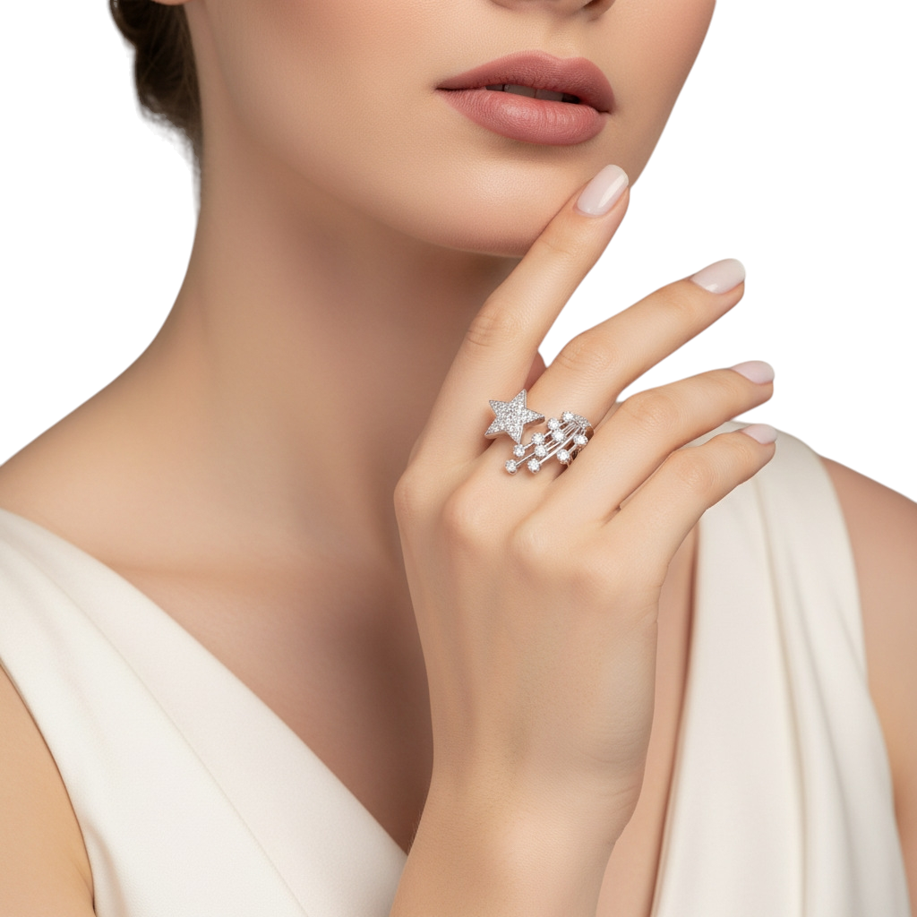 Hayesaura | Parisian Chic Platinum-Plated Moissanite Solitaire | Quiet Luxury Bridal Proposal Ring