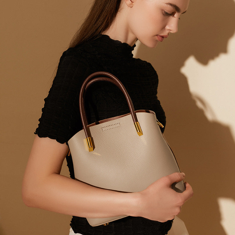 Hayesaura | 2025 Niche Genuine Leather Bucket Crossbody Handbag