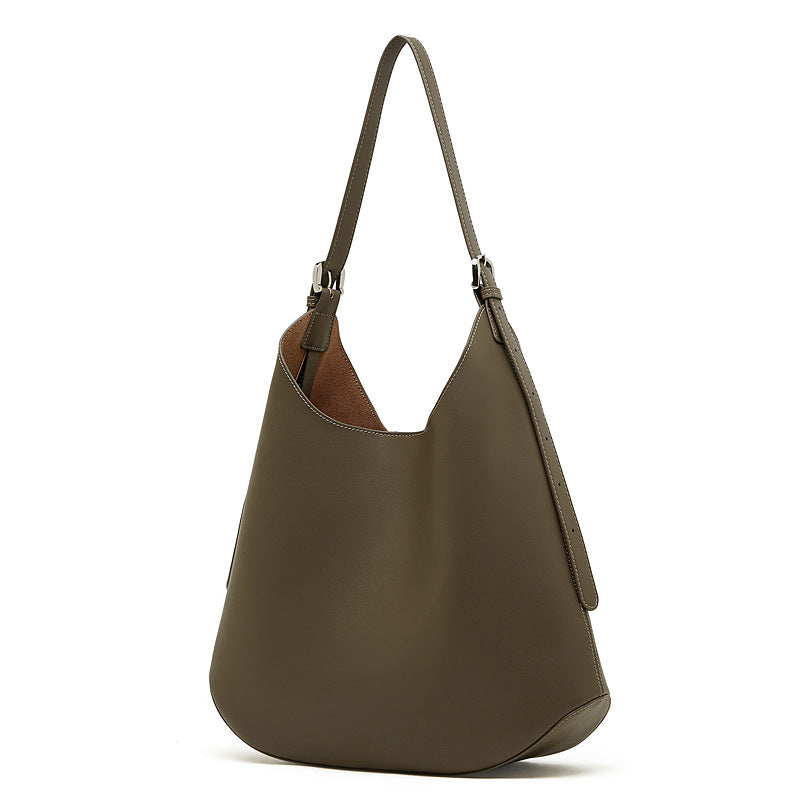Hayesaura | 2026 Winter Slouchy Genuine Leather Large Commuter Tote