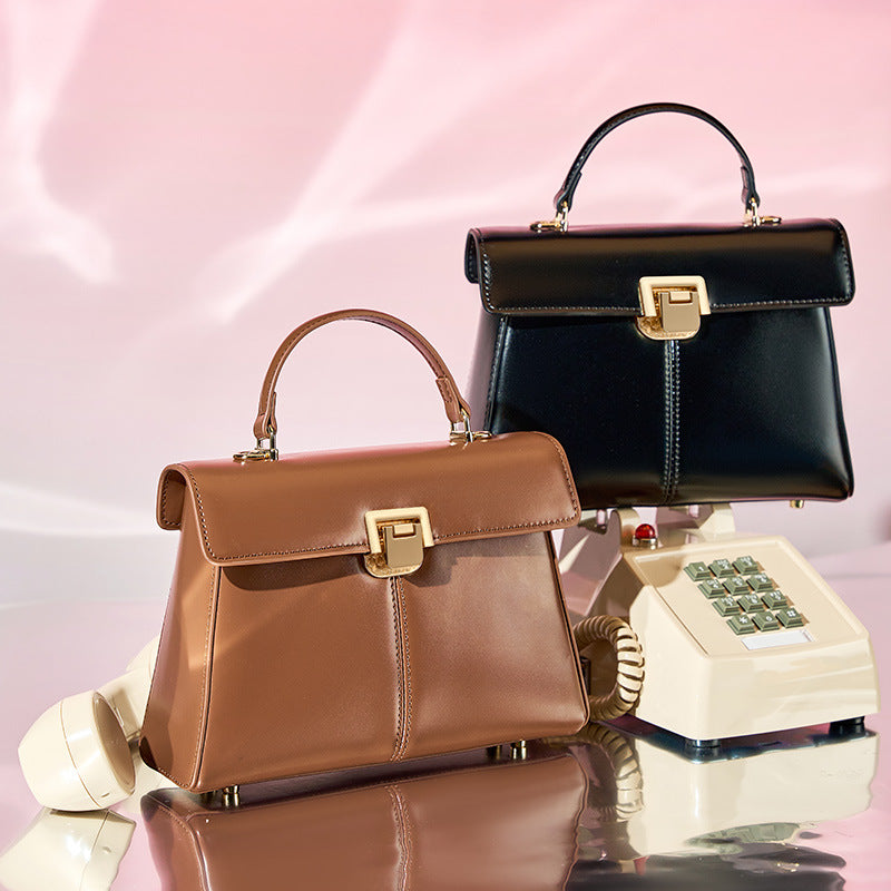 Hayesaura | 2026 Horseshoe Buckle Genuine Leather Kelly Handbag