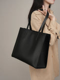 Hayesaura | Winter Niche Black Cowhide Large Commuter Laptop Tote