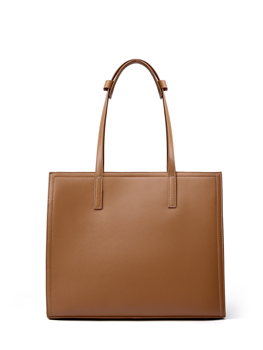 Hayesaura | Winter Niche Black Cowhide Large Commuter Laptop Tote