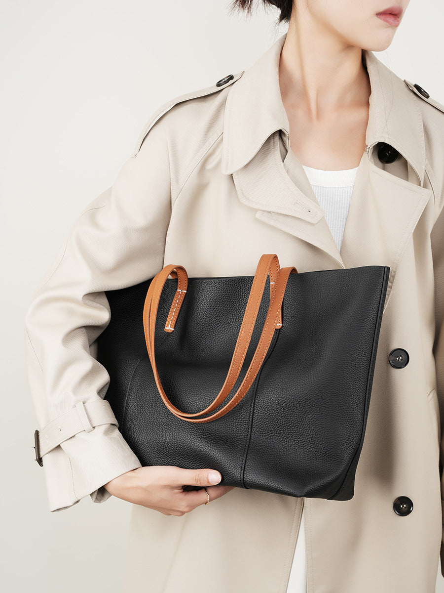 Hayesaura | 2026 Handmade Top-Layer Cowhide Large Commuter Tote