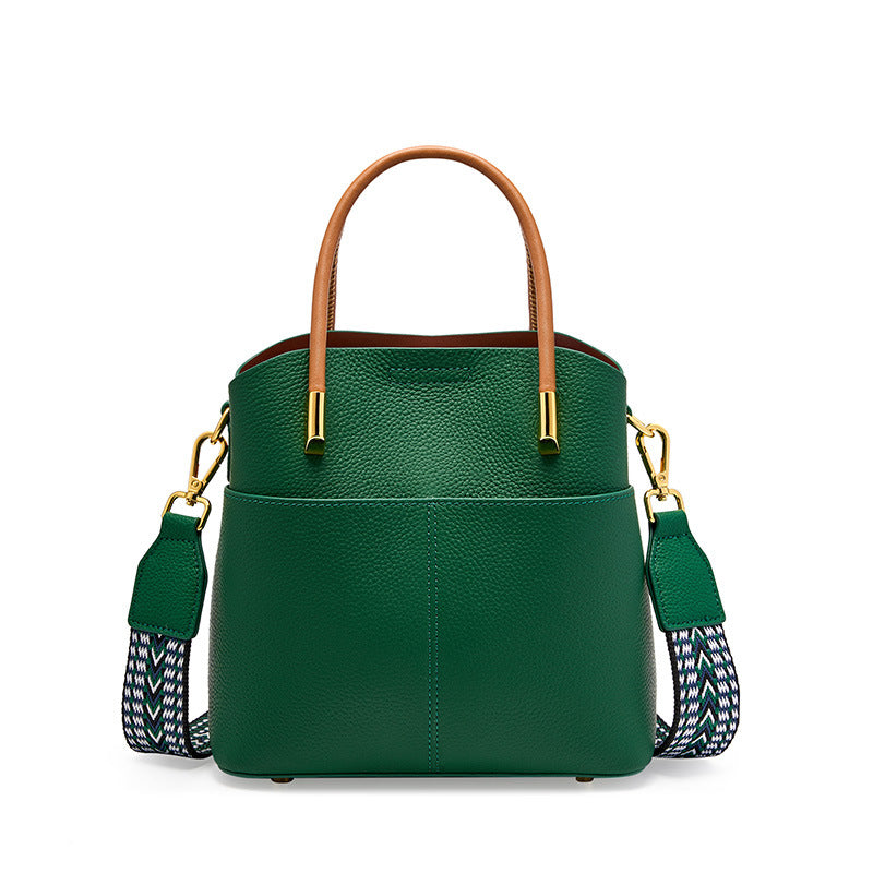 Hayesaura | 2025 Niche Genuine Leather Bucket Crossbody Handbag