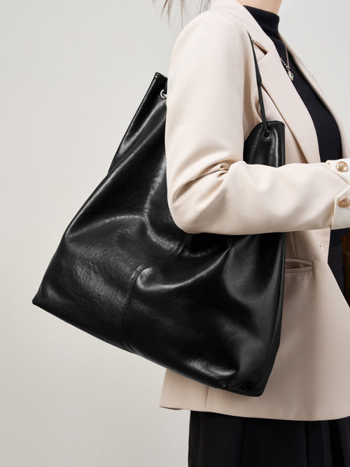 Hayesaura | 2026 Vegetable-Tanned Cowhide Campus & Commuter Tote