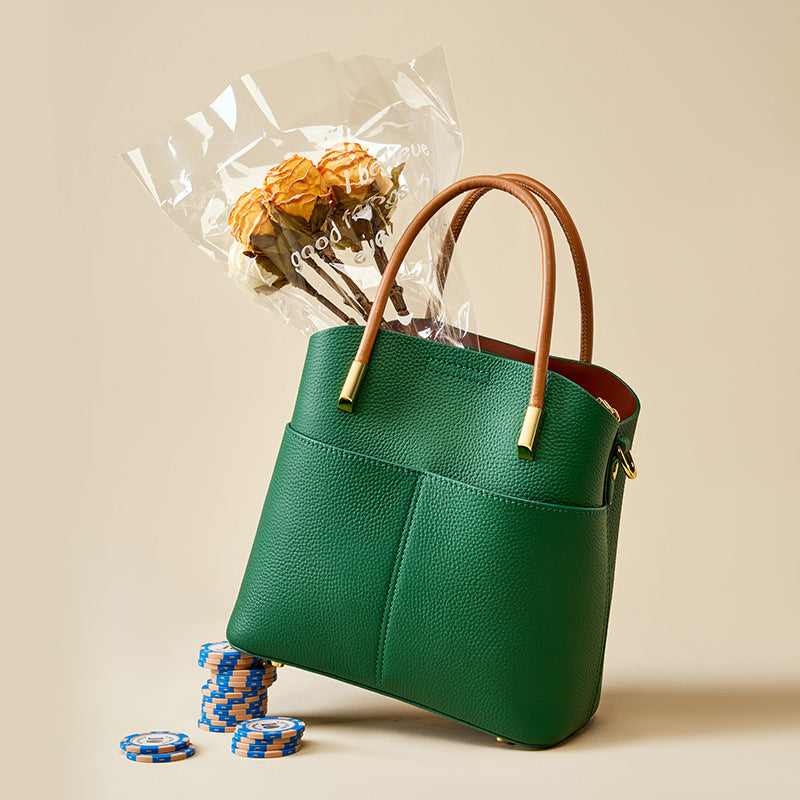 Hayesaura | 2025 Niche Genuine Leather Bucket Crossbody Handbag