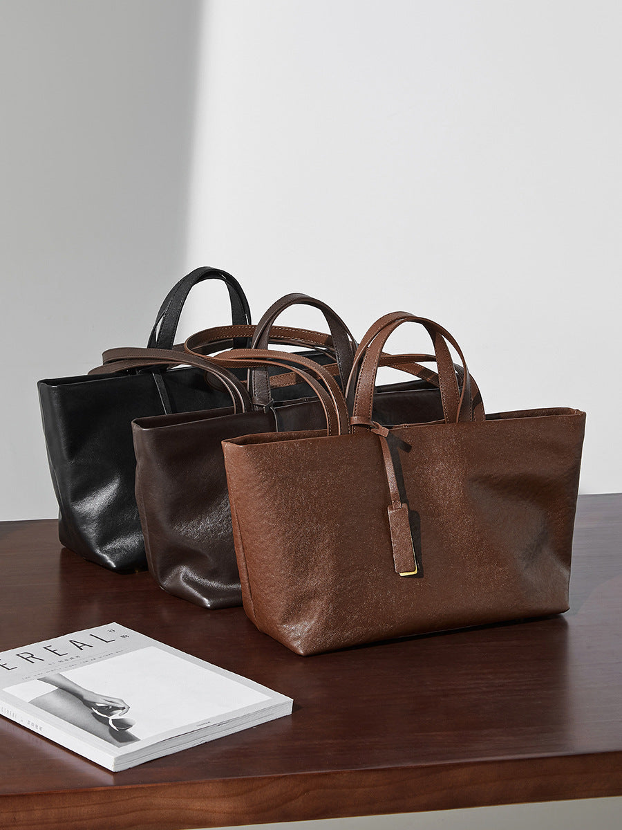 Hayesaura | Vintage Soft Leather Nomad Large Capacity Tote