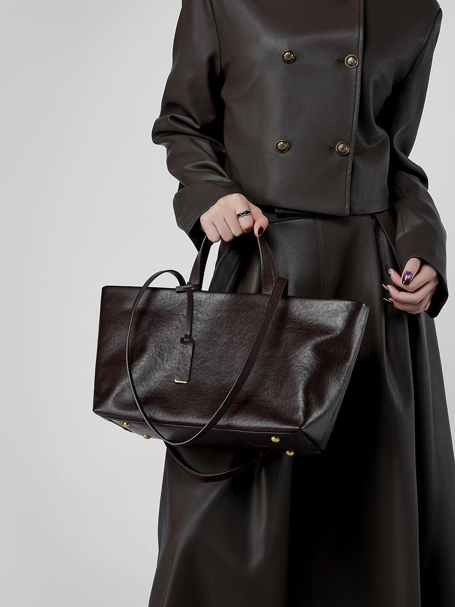 Hayesaura | Vintage Soft Leather Nomad Large Capacity Tote