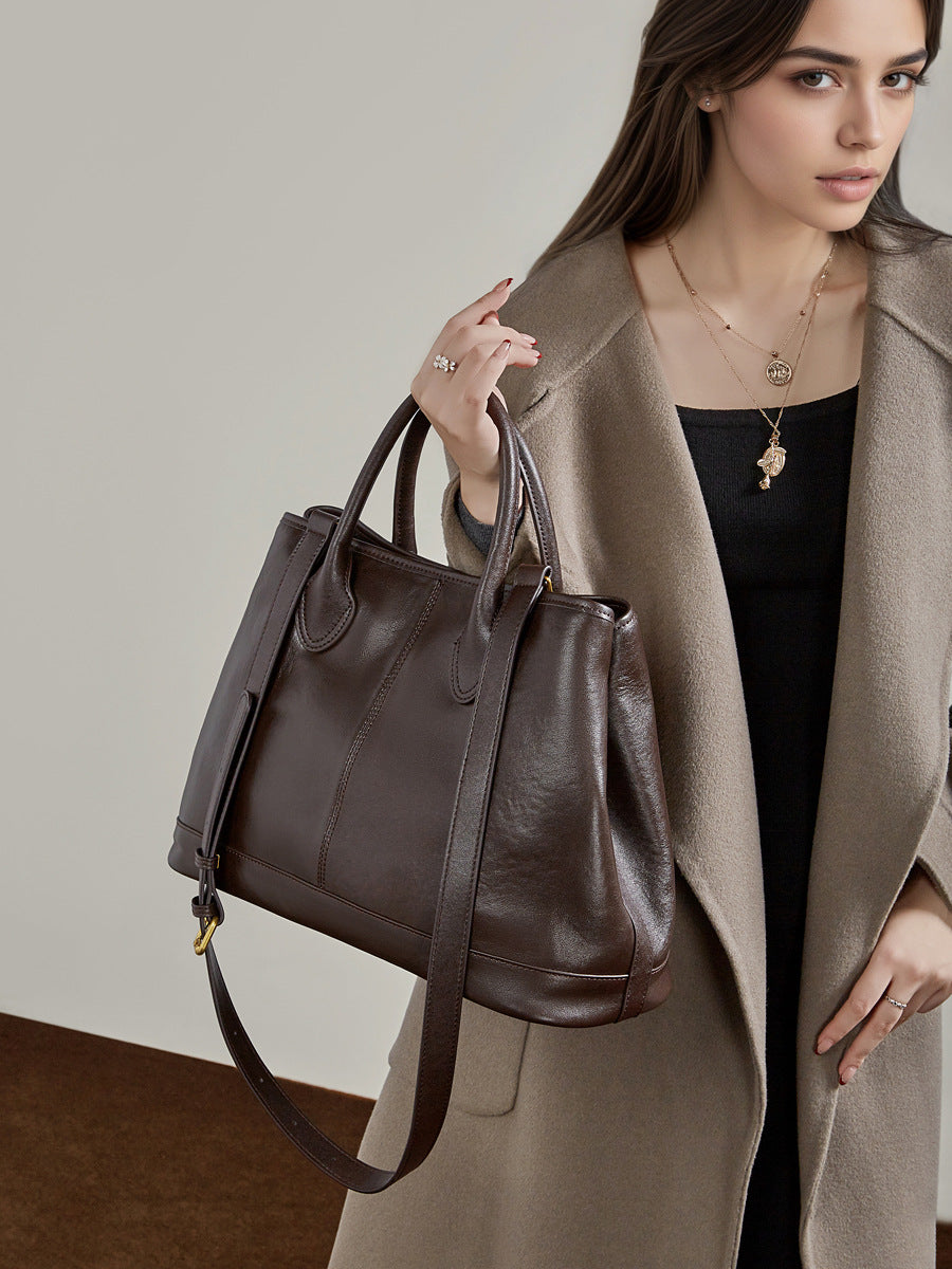 Hayesaura | Versatile Minimalist Luxe Genuine Leather Tote