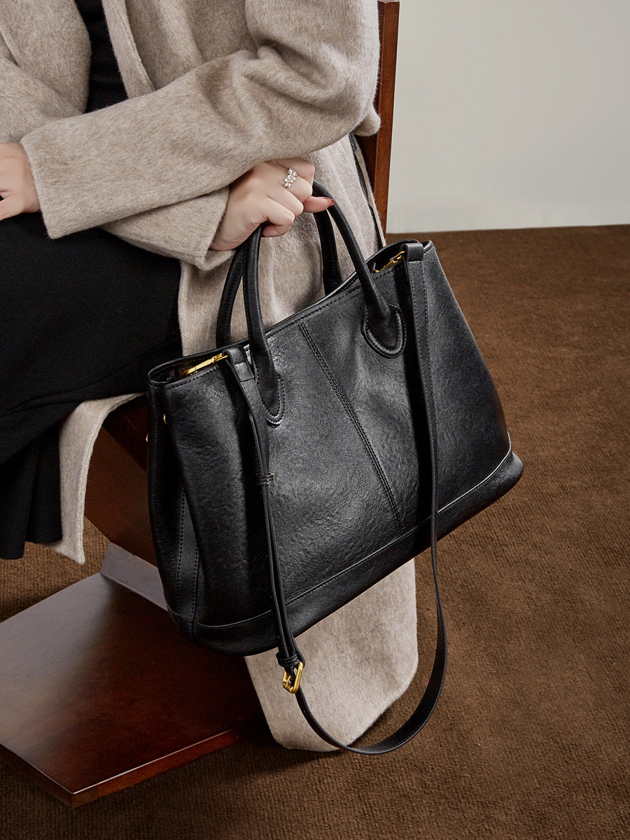 Hayesaura | Versatile Minimalist Luxe Genuine Leather Tote