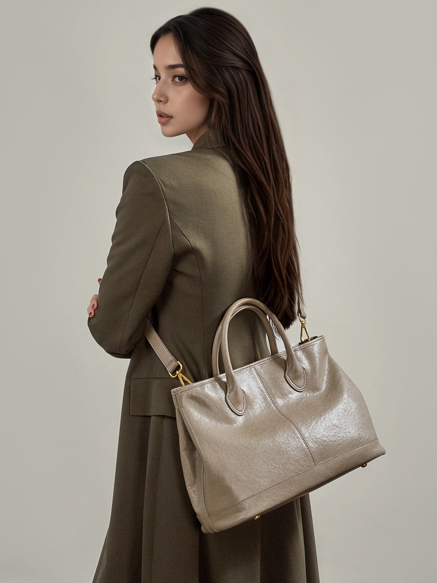 Hayesaura | Versatile Minimalist Luxe Genuine Leather Tote