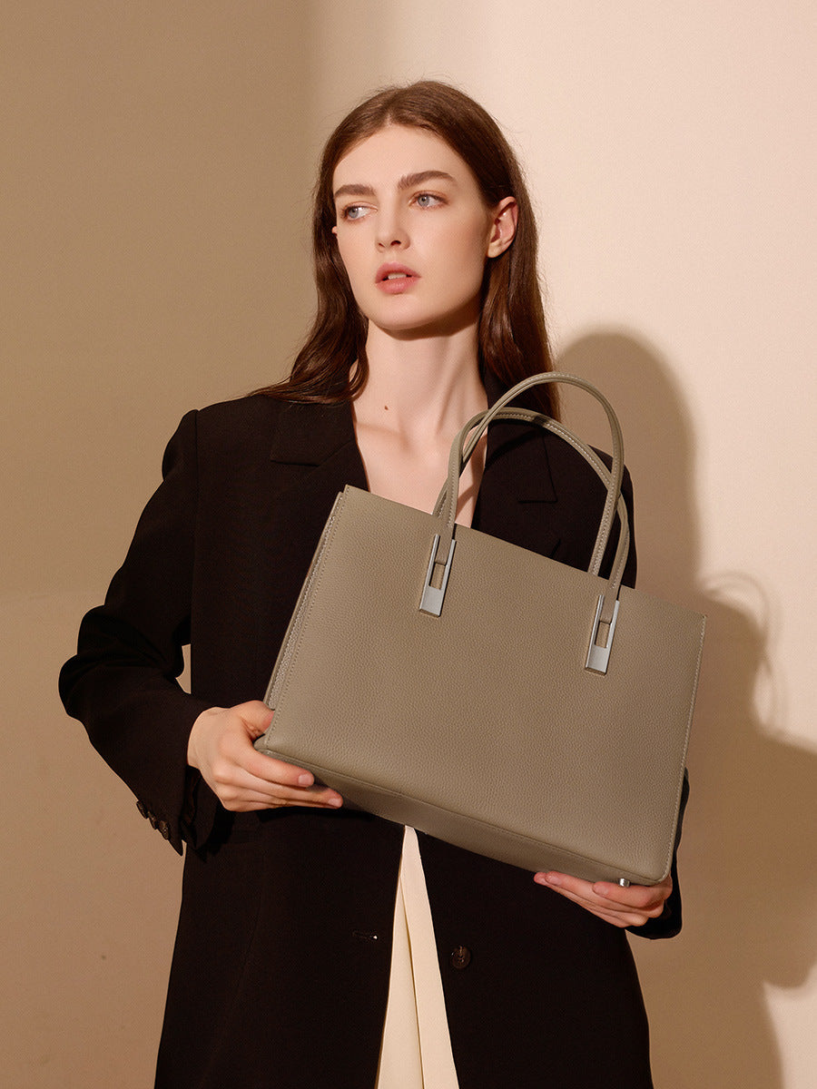 Hayesaura | Strict Commuter Full-Grain Cowhide Large Tote Bag