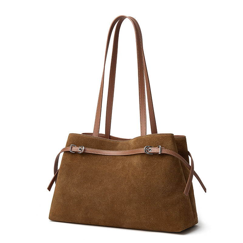 Hayesaura | Suede Matte Cowhide Retro Large Capacity Commuter Crossbody
