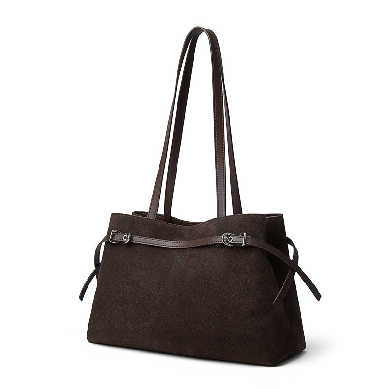 Hayesaura | Suede Matte Cowhide Retro Large Capacity Commuter Crossbody