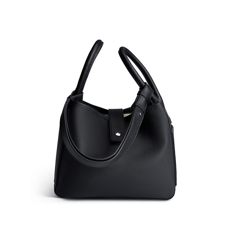 Hayesaura | 2026 Niche Soft Top-Layer Cowhide Basket Bucket Commuter Bag