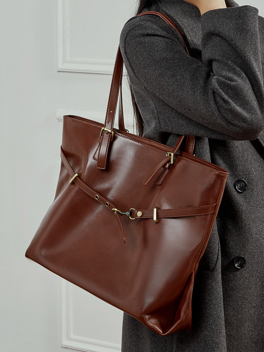 Hayesaura | 2026 Vegetable-Tanned Cowhide Large Underarm Tote