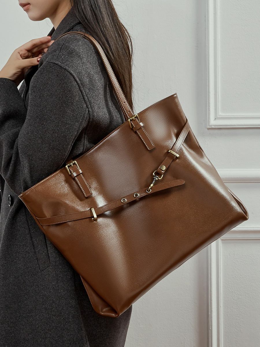 Hayesaura | 2026 Vegetable-Tanned Cowhide Large Underarm Tote