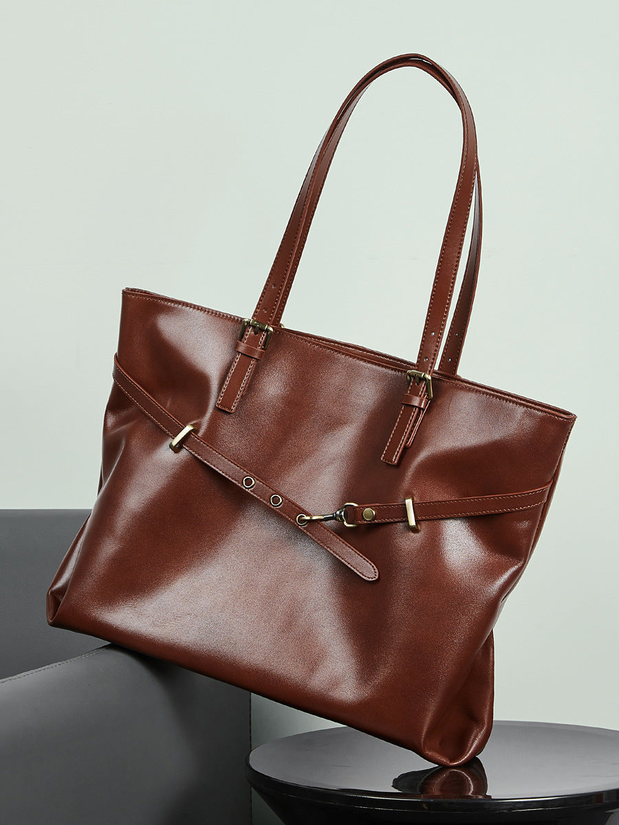 Hayesaura | 2026 Vegetable-Tanned Cowhide Large Underarm Tote