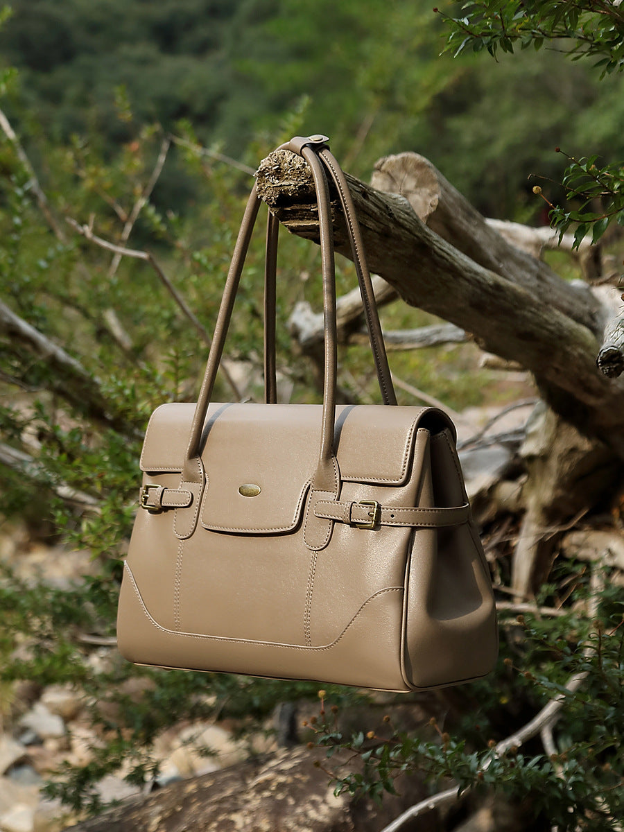 Hayesaura | Top-Layer Cowhide Practical Retro Large Commuter Tote