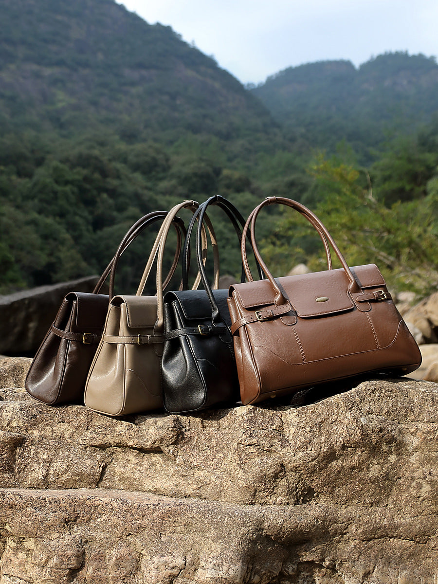 Hayesaura | Top-Layer Cowhide Practical Retro Large Commuter Tote