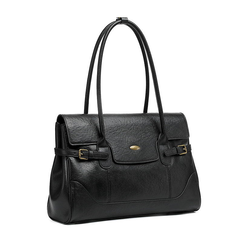 Hayesaura | Top-Layer Cowhide Practical Retro Large Commuter Tote