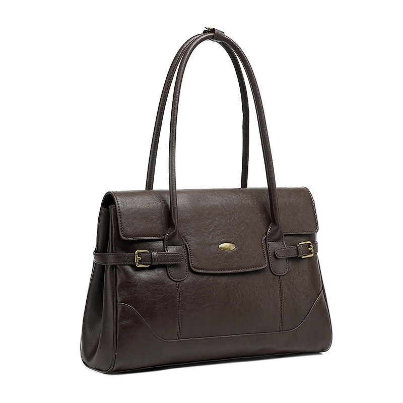 Hayesaura | Top-Layer Cowhide Practical Retro Large Commuter Tote