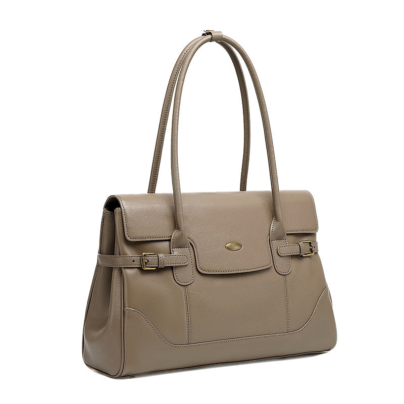 Hayesaura | Top-Layer Cowhide Practical Retro Large Commuter Tote