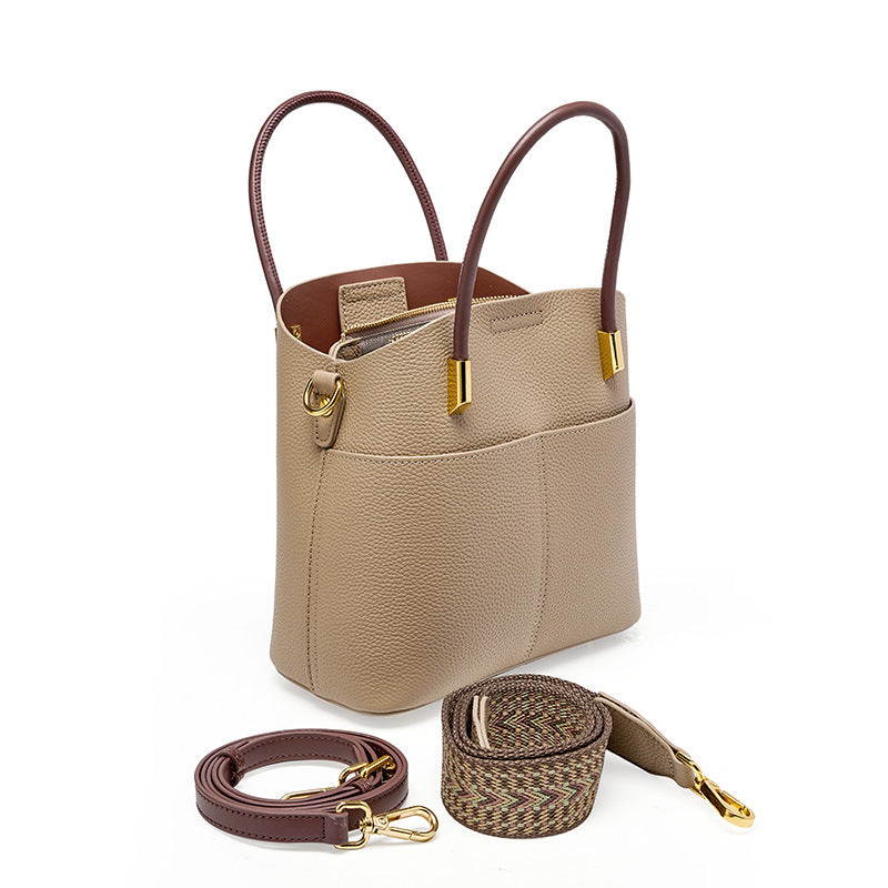 Hayesaura | 2025 Niche Genuine Leather Bucket Crossbody Handbag