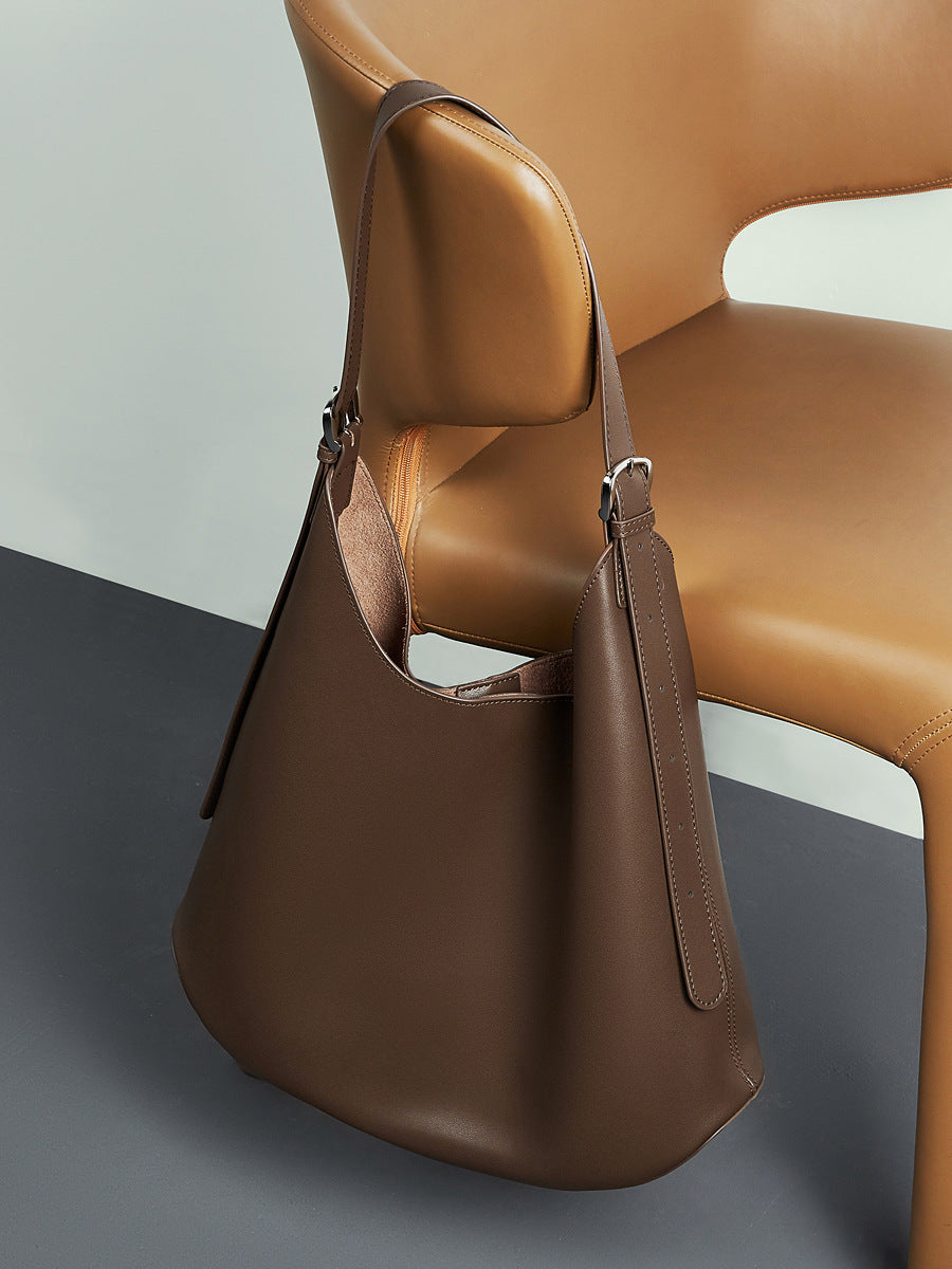 Hayesaura | 2026 Winter Slouchy Genuine Leather Large Commuter Tote