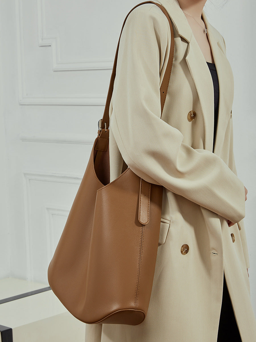 Hayesaura | 2026 Winter Slouchy Genuine Leather Large Commuter Tote