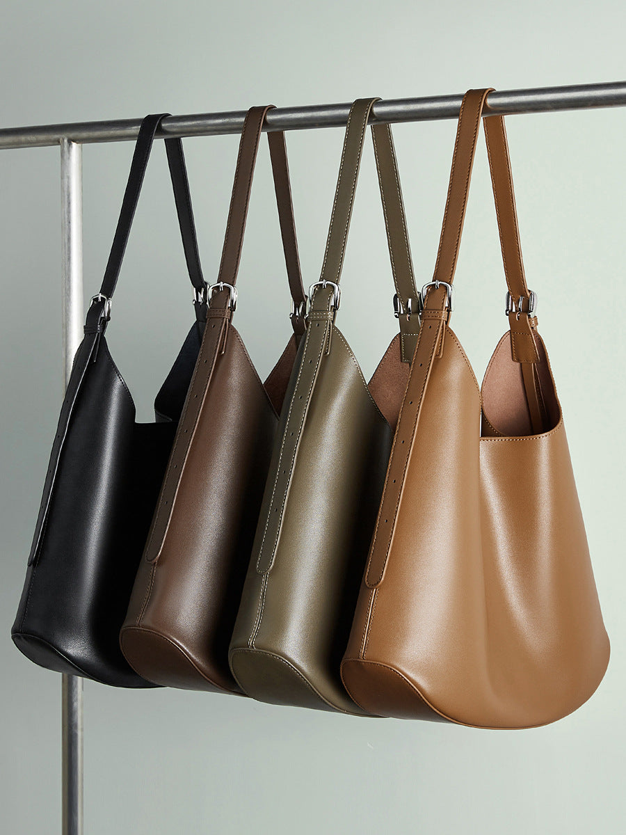 Hayesaura | 2026 Winter Slouchy Genuine Leather Large Commuter Tote