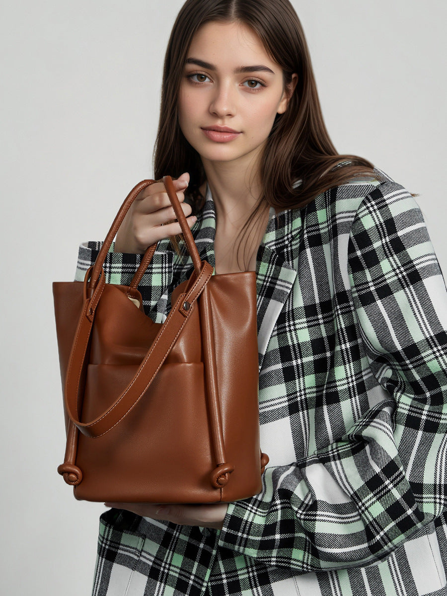 Hayesaura | Minimalist Soft Cowhide Large Capacity Tote Bag