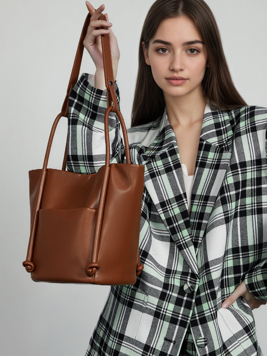 Hayesaura | Minimalist Soft Cowhide Large Capacity Tote Bag
