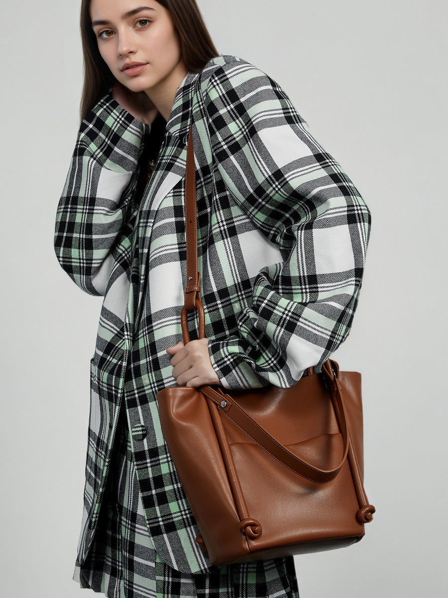 Hayesaura | Minimalist Soft Cowhide Large Capacity Tote Bag