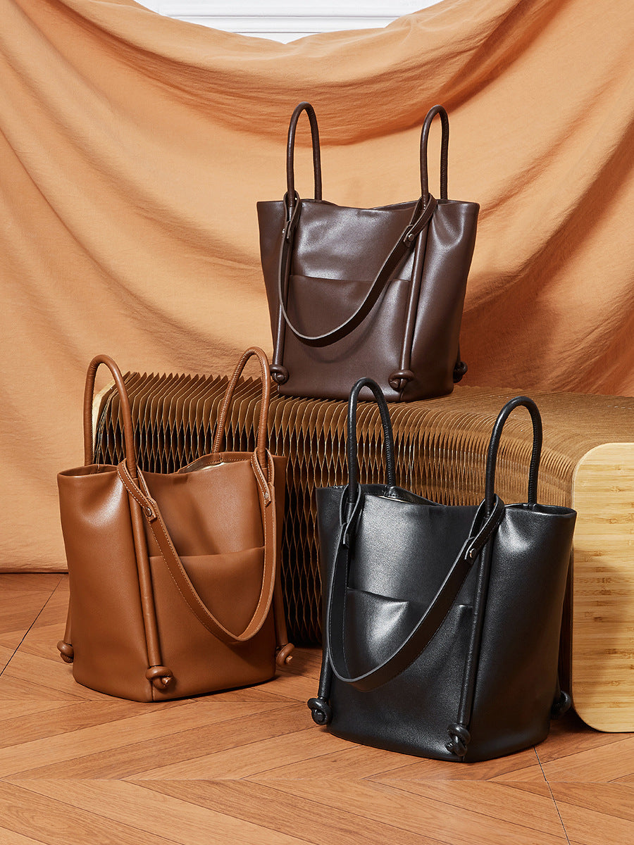 Hayesaura | Minimalist Soft Cowhide Large Capacity Tote Bag