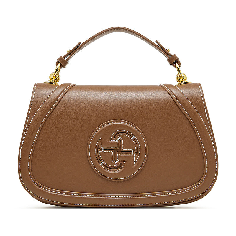 Hayesaura | Vintage Light Luxury Genuine Leather Saddle Bag